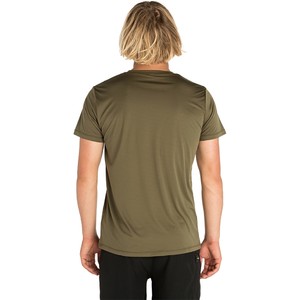 2019 Rip Curl Mens Search Surflite Short Sleeve Rash Vest Military Green WLY7TM
